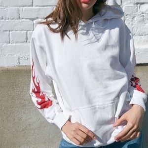 Brandy Melville White Flames Sweatshirt🔥🔥